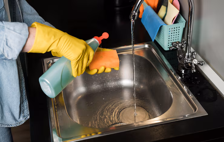 Sink and Tile Scrubbing